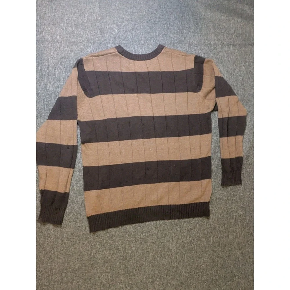 Vintage Oscar De La Renta Women's Striped Brown‎ Sweater Size Large Regular